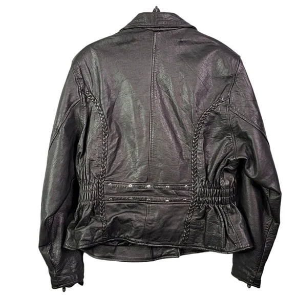 Leather Vintage 80's Biker Motorcycle Bikercore Rock N Roll Negan Jacket XXL - Picture 9 of 13